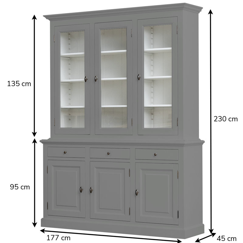 Berardina Display Cabinet, Dusty Grey