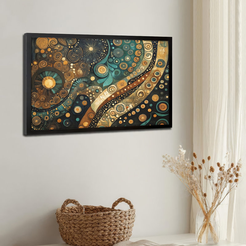 Art mural sur toile noir encadré pour le salon, la chambre à coucher, le bureau ou le vestibule - décoration murale décorative avec motif abstrait