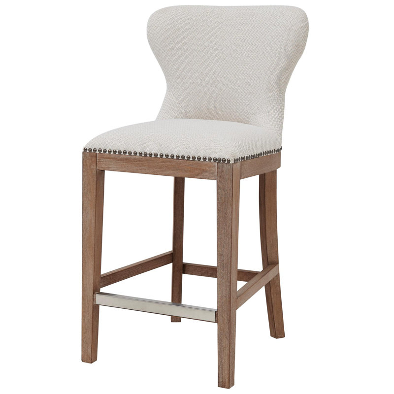 Grantham Upholstered Counter Stool, Counter Stool (26” Seat Height), Cardiff Cream Fabric