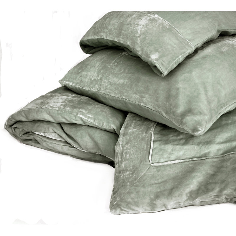 Duvet Cover Set, Sage, Queen Duvet Cover + 2 King Shams