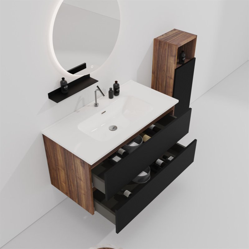 Ensemble de meuble-lavabo mural flottant pour salle de bain moderne Grace