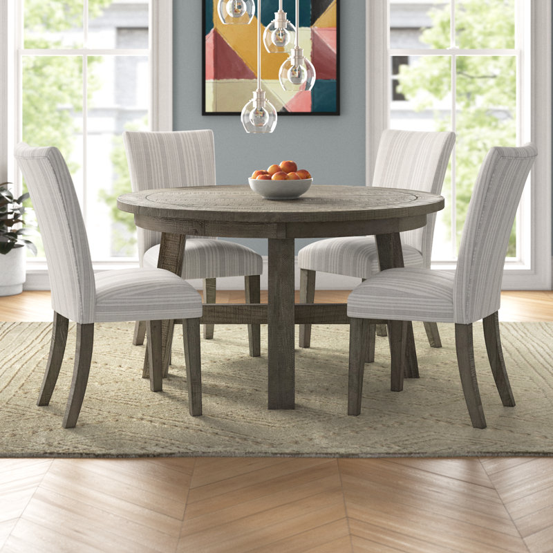 Verdonna Extendable Pine Solid Wood Dining Set, 5 Pieces: Table, 4 Chairs