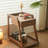 Modern Minimalist Black Walnut Wood Mobile Side Table with Wheels