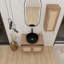 Meuble-lavabo de 30 po avec lavabo d'art en céramique et armoire latérale, 2 portes à fermeture douce, fixation à flotteur-1566378640-1566378642