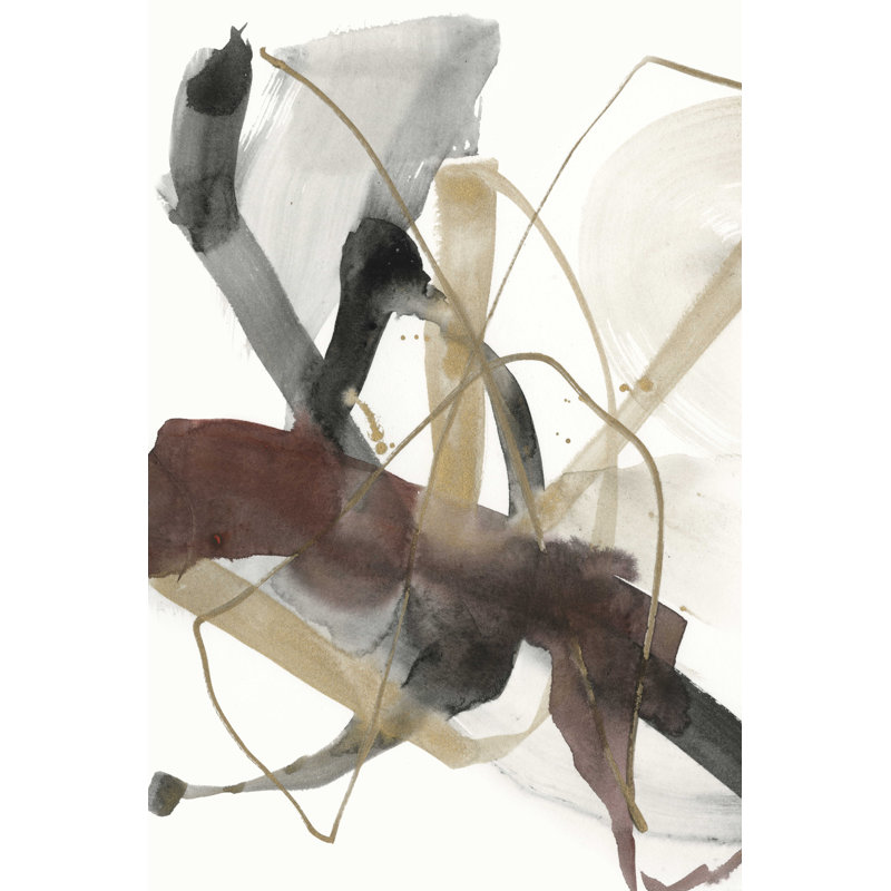 Burgundy Interjection I by Jennifer Goldberger - Wrapped Canvas Painting, 36" H x 24" W