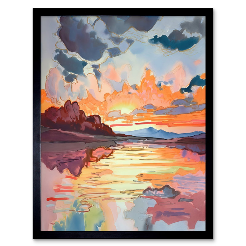 Dawn Break Atmospheric Clouds Over Mono Lake - Single Picture Frame Print