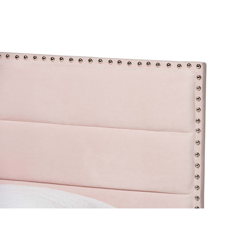 Lit à panneau tapissier Cambria, Simple, Rose clair