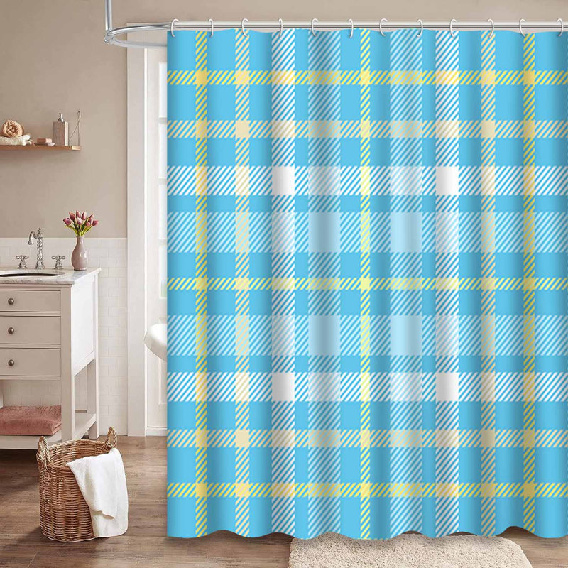Rideau de douche Plaid Check Egg, 72" L x 72" W