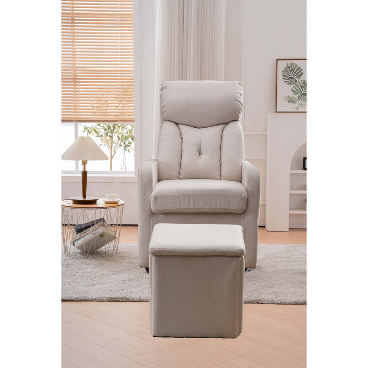 Swivel Armchair With Ottoman For Living Room, Bedroom And Office