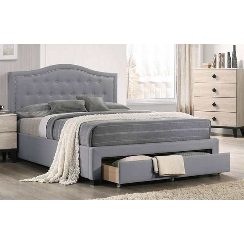 Gurdas Upholstered Platform Storage Bed, Full, Light Gray