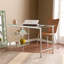 Bureau d'écriture en chrome et verre