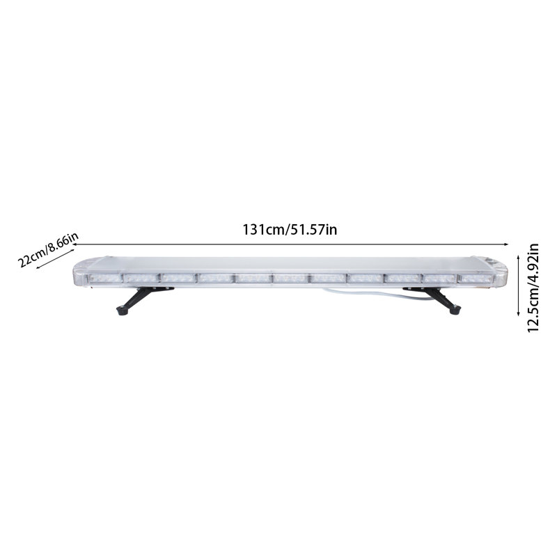 51" 96-LED Strobe Light Bar Top Emergency Warning Response Lamp Weather Resistant