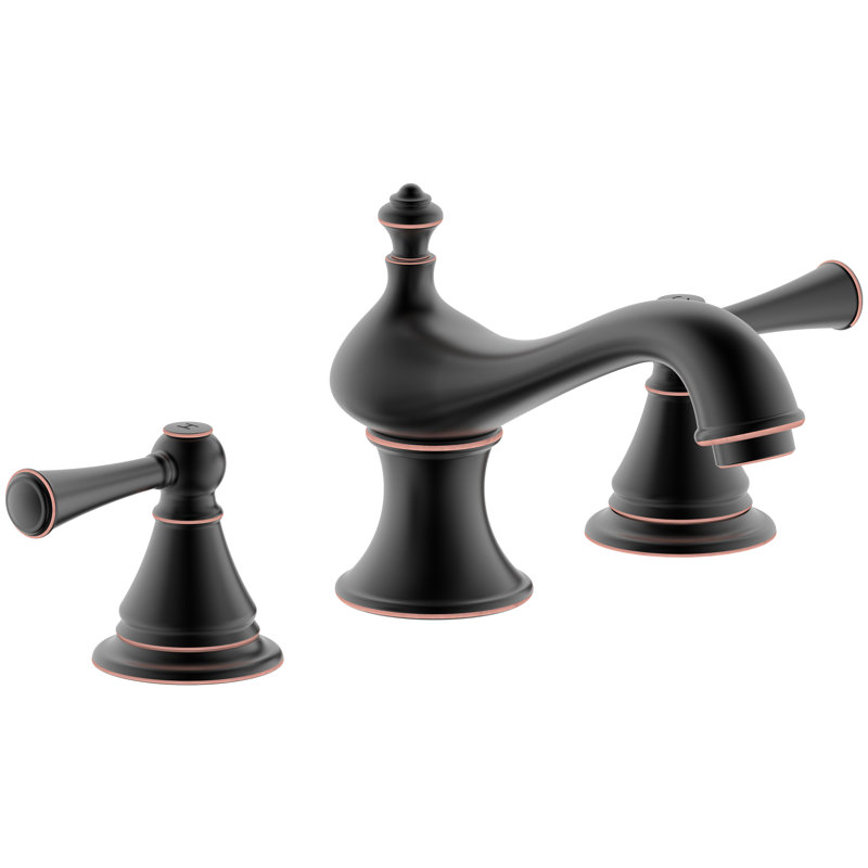 Derengge 8 Inch Widespread Bathroom Faucet With Lift Rod Drain Assembly, Oil Rubbed Bronze