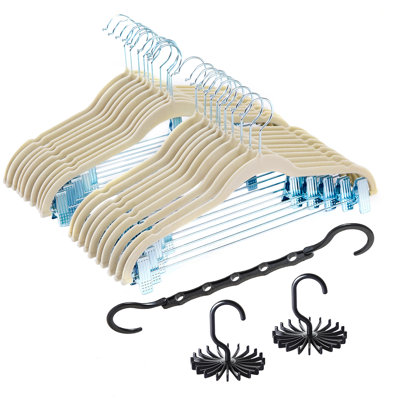 Mandisha Velvet Non-Slip Hangers with Clips for Skirt/Pants