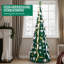 Arbre de Noël artificiel escamotable 7 pi, PVC vert, 200 DEL blanc chaud, télécommande, or et argent