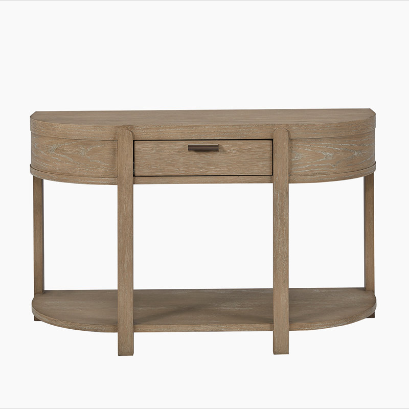 Curved 1-Drawer Console Table - Toffee