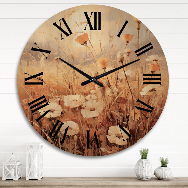Horloge murale en bois massif Rivenburg, Très grand