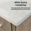 Meuble-lavabo double 72 po Rustic X P 20 po D, avec plateau en quartz blanc