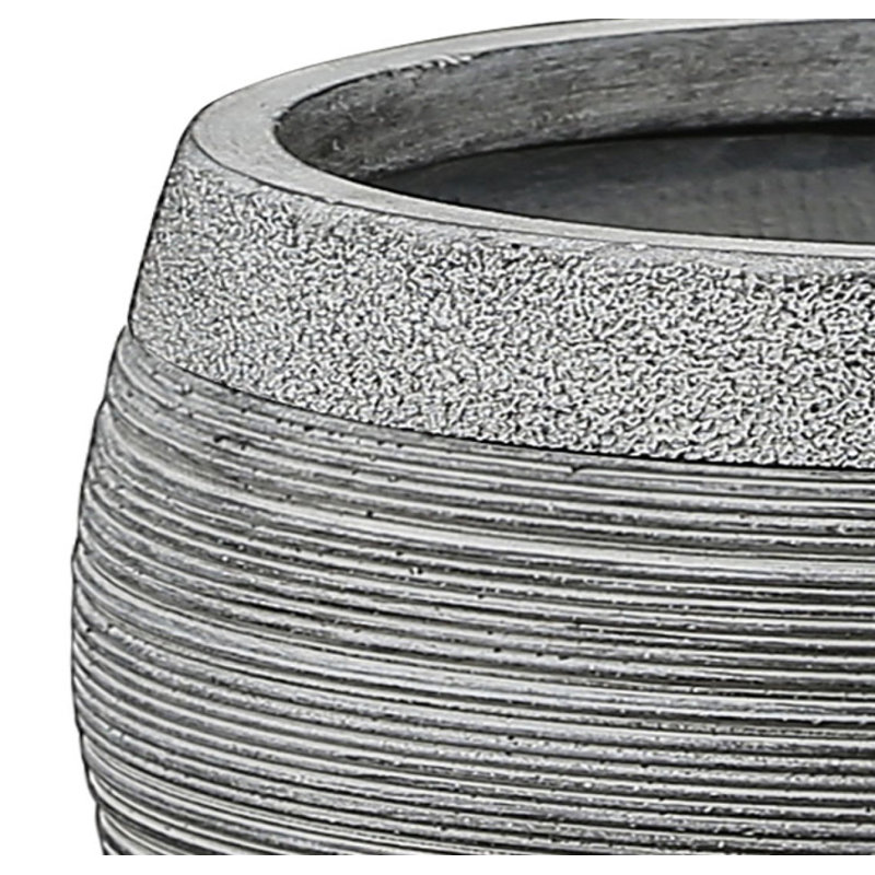Pot à fleurs rond 11,8 po Dia, Gris, H 9 po x l 11,75 po x P 11,75 po