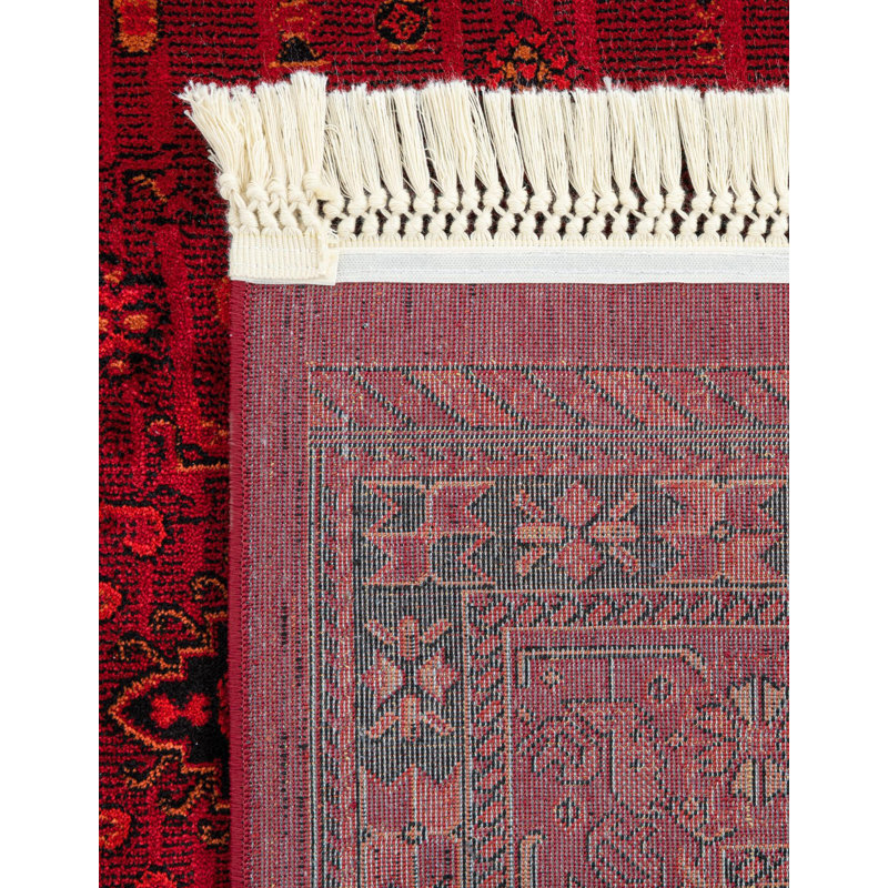 Tapis oriental rouge Amro, Rectangle 5'3" x 7'1"