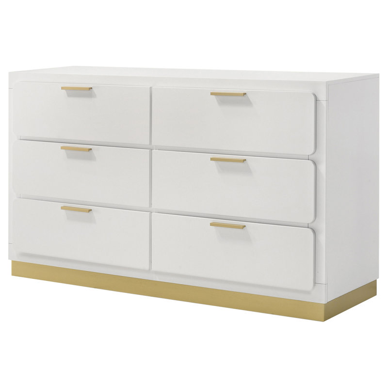 Commode 6 tiroirs Sophia, Blanc