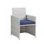9PCs Blue Fabric & Wicker Bistro Set