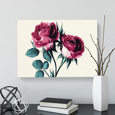 Timeless Rose Flowers - Wrapped Canvas
