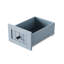 Grand îlot de cuisine bleu avec 2 tabourets de chaise, prise d'alimentation, espace de rangement interne, abattant, 3 tiroirs, 5 côtés-499445081