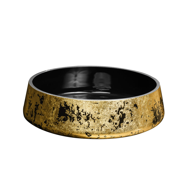 Exte 16.5'' L Bathroom Sink, Black-Gold