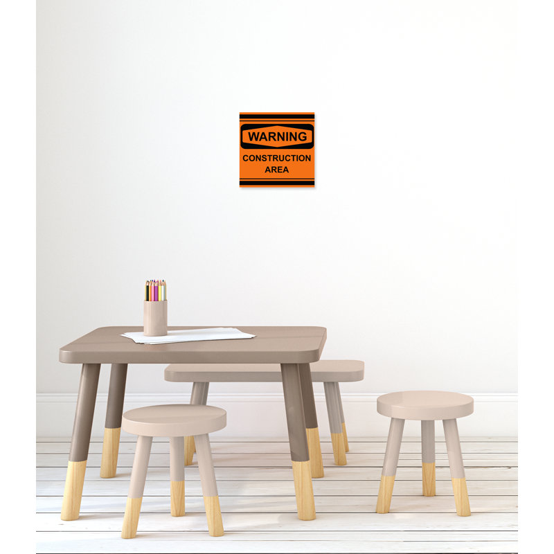 Avertissement 2 impression sur papier, H 12 po x l 12 po x P 1,5 po, Canevas