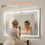 Miroir de salle de bain sans cadre à lumière DEL antibuée avec rétroéclairage et sans cadre-101644914
