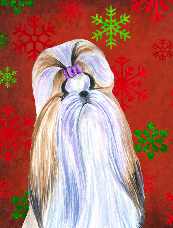 Drapeau rouge et vert Vart, Shih Tzu (beige et blanc)