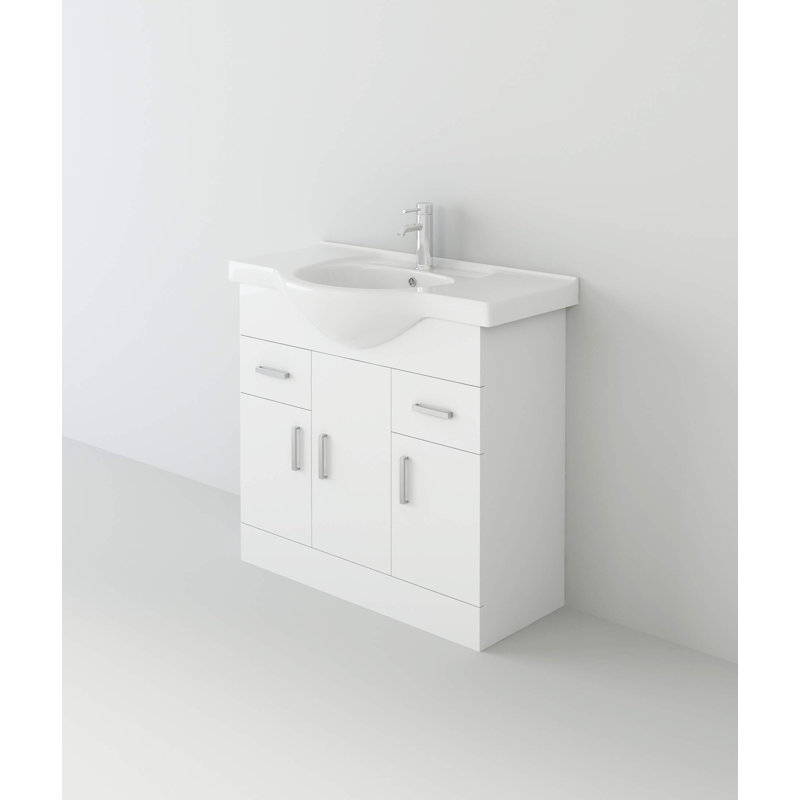 VeeBath Desire Mars 850 Unit and basin - White