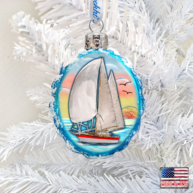 2'' Handmade Glass Holiday Shaped Ornament