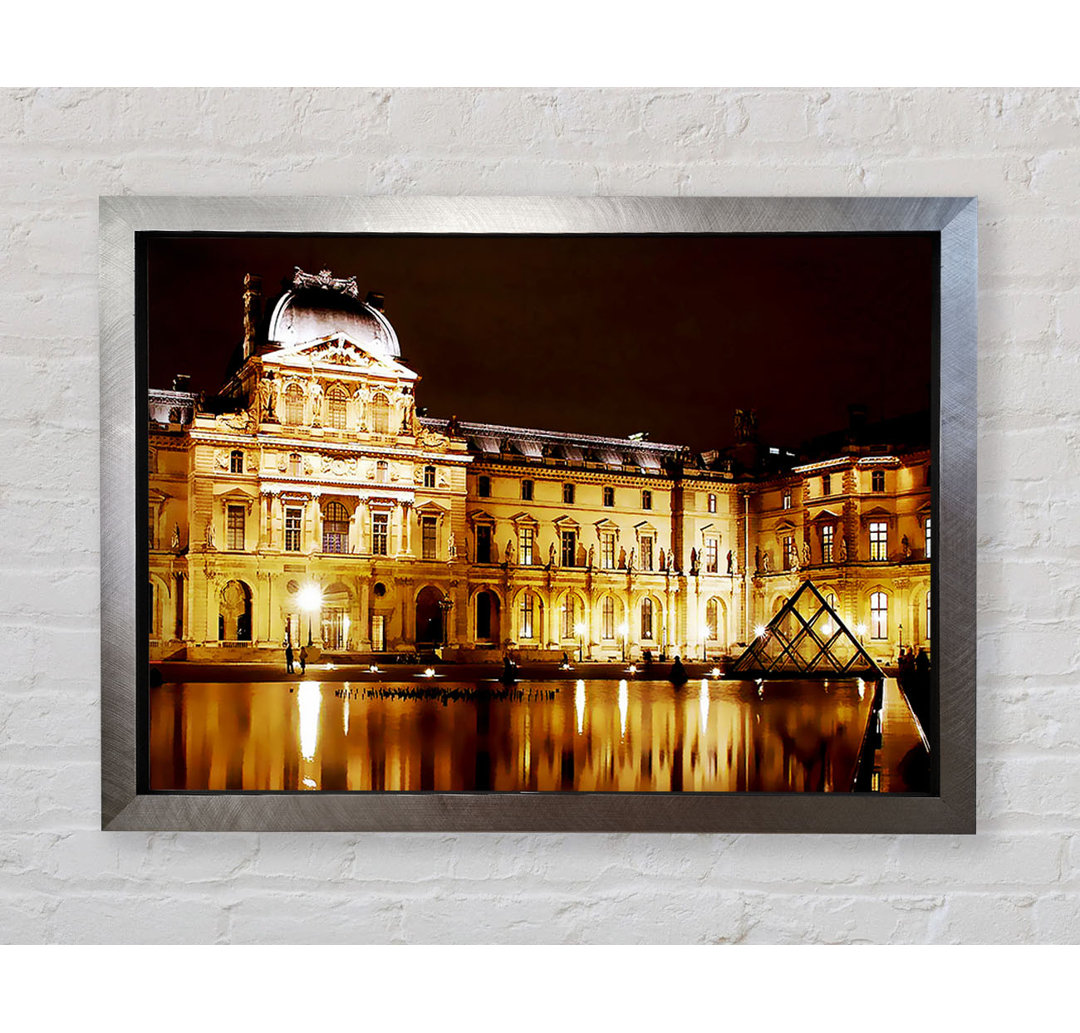 Paris Der Louvre Lichter bei Nacht - Einzelne Bilderrahmen Kunstdrucke