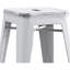 Tabourets de bar rétro en métal (sans dossier) (de 2), siège de 24 po, poids, quatre pieds avec embouts en caoutchouc, contreventement renforcé, aucun assemblage requis, couleur blanc industriel vieilli contemporain, empilable, solide