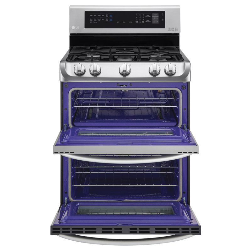 LG Gas Double Oven Range with ProBake Convection® and EasyClean®, Stainless Steel, 6.9 cu. ft.