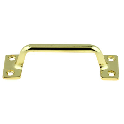 3-3/8" Front Mount Pull Polished Brass