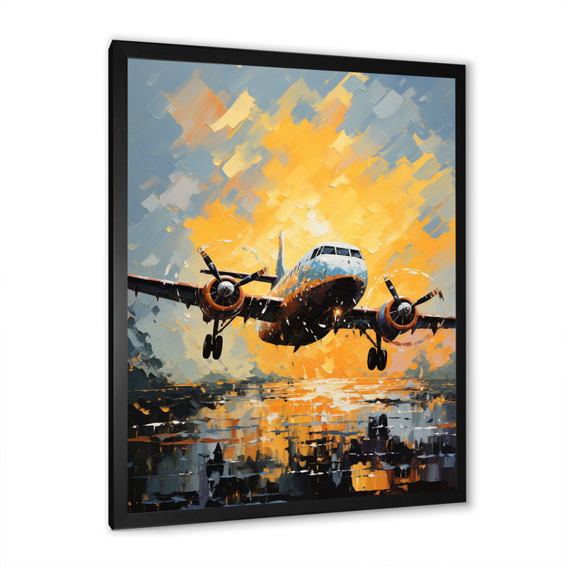 «In Flight Plane Horizons II», reproduction sur toile, Cadre photo noir, H 40 po x l 30 po x P 1,5 po