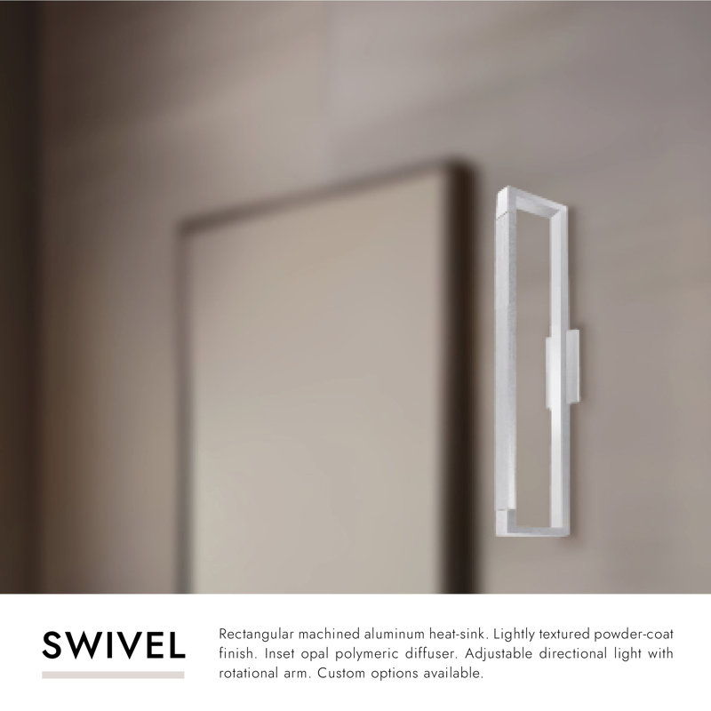 Swivel 1 - Light LED Flush Mounted Sconce, 23.625" H x 4.375" W x 4" D, White