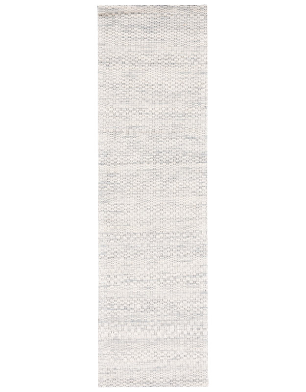 Tapis gris en laine tissé à la main Aon, Tapis de couloir 2 pi 3 po x 8 pi