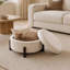 Pouf rond de 75 cm avec rangement, beige