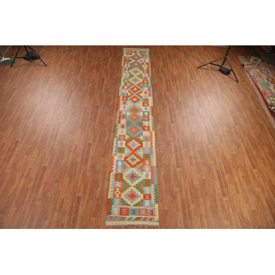 Colorful Kilim Oriental Runner Rug 3x16