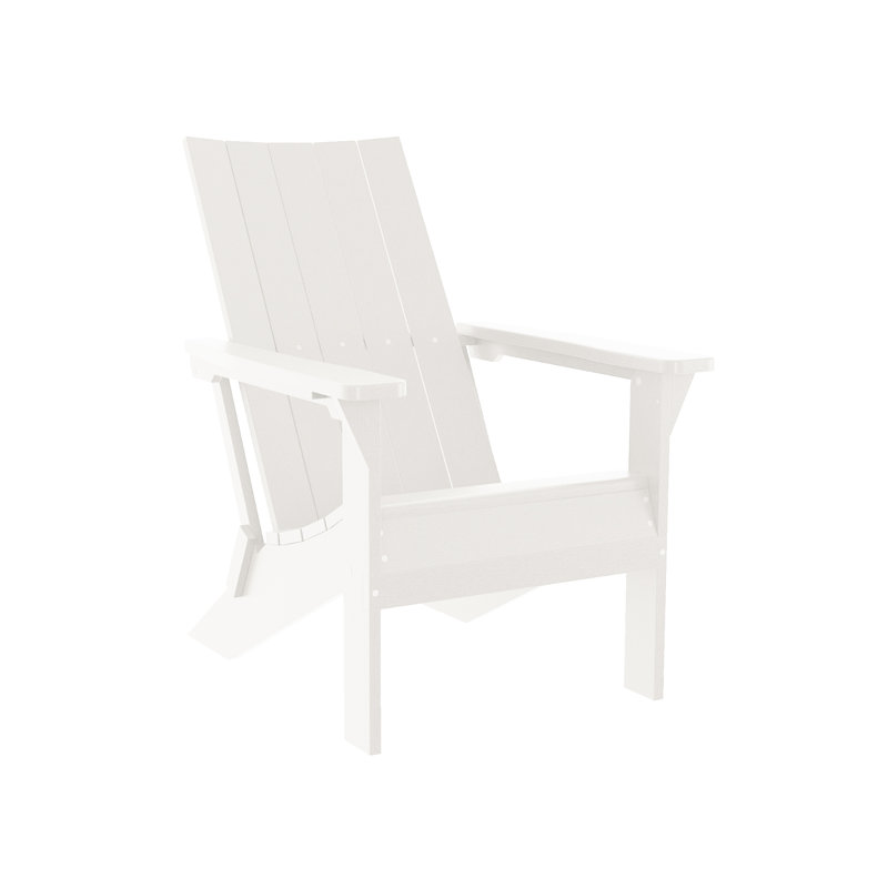 Chaise Adirondack pliante moderne Crystal Harbor - Élégante chaise de patio pliable en PEHD recyclé, Blanc