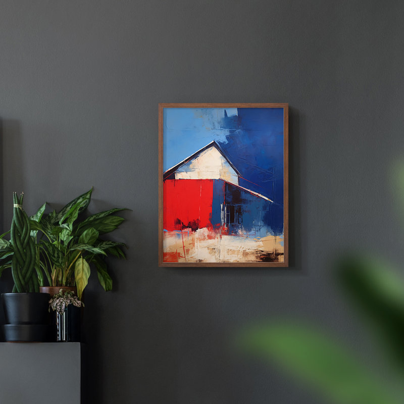 Paysages série CXII - reproduction encadrée de qualité supérieure - prête à être accrochée - aucun clou requis, Noyer
