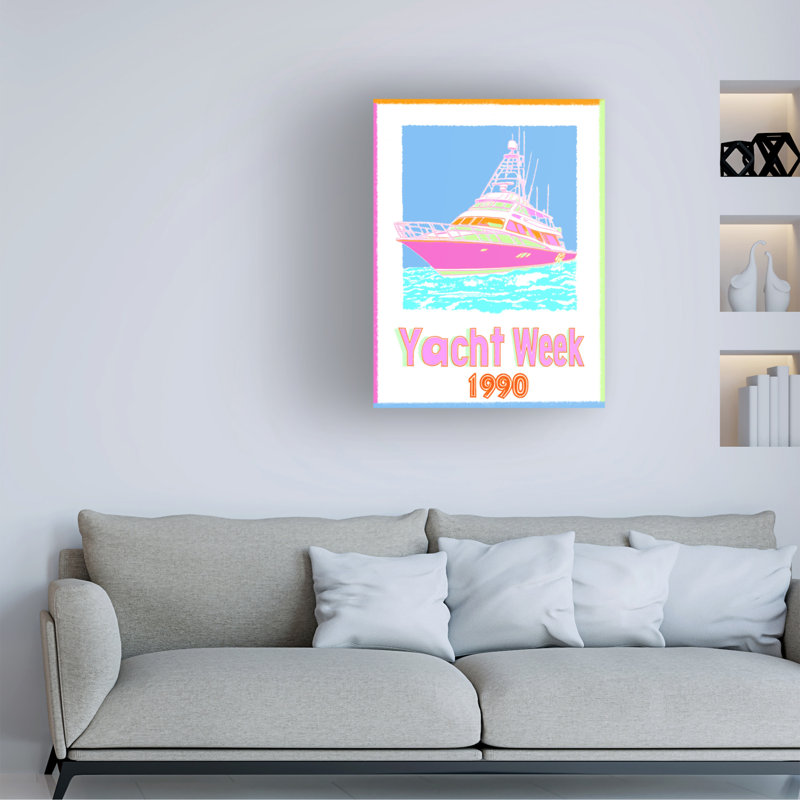 Art sur toile Jess Stempel Yacht Week 1990, H 19 po x l 14 po
