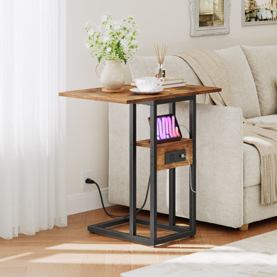End Table with Built-In Outlets