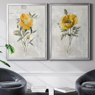 " Canary Linen Peony " 2 - Pieces