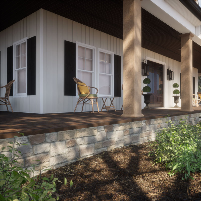 Charleston Faux Stone Panel in Multicolor Composite
