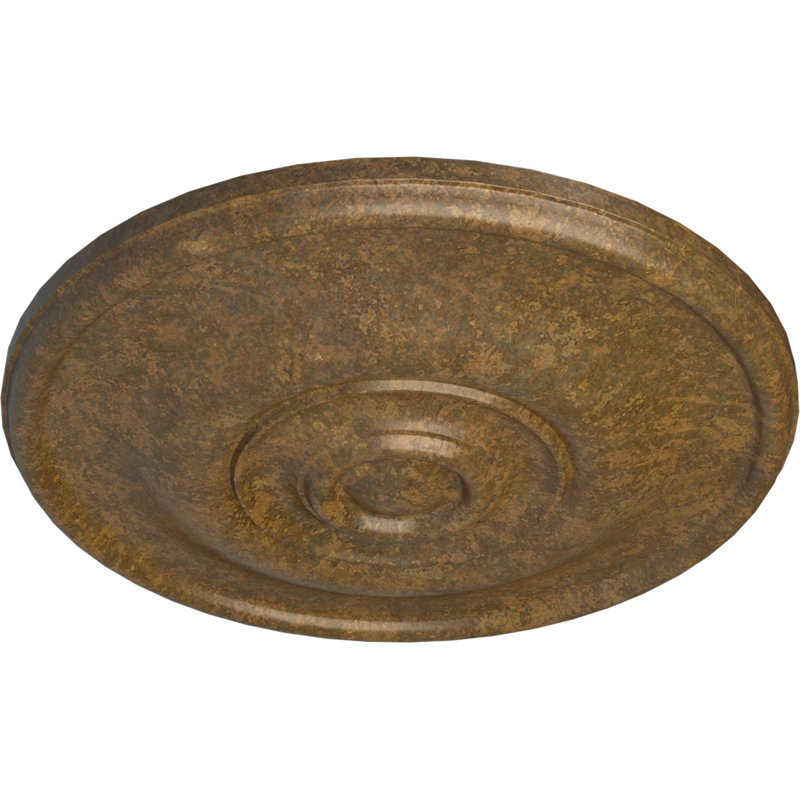 Médaillon de plafond Endurathane Jefferson, P 11 3/4 po x P 3/8 po (pour auvents jusqu'à 2 7/8 po), fini argent chaud peint à la main